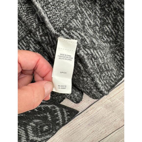 Lucky Brand Southwest Print Wool Blend Open Front Cardigan Sweater Womens S Gray - Picture 5 of 8